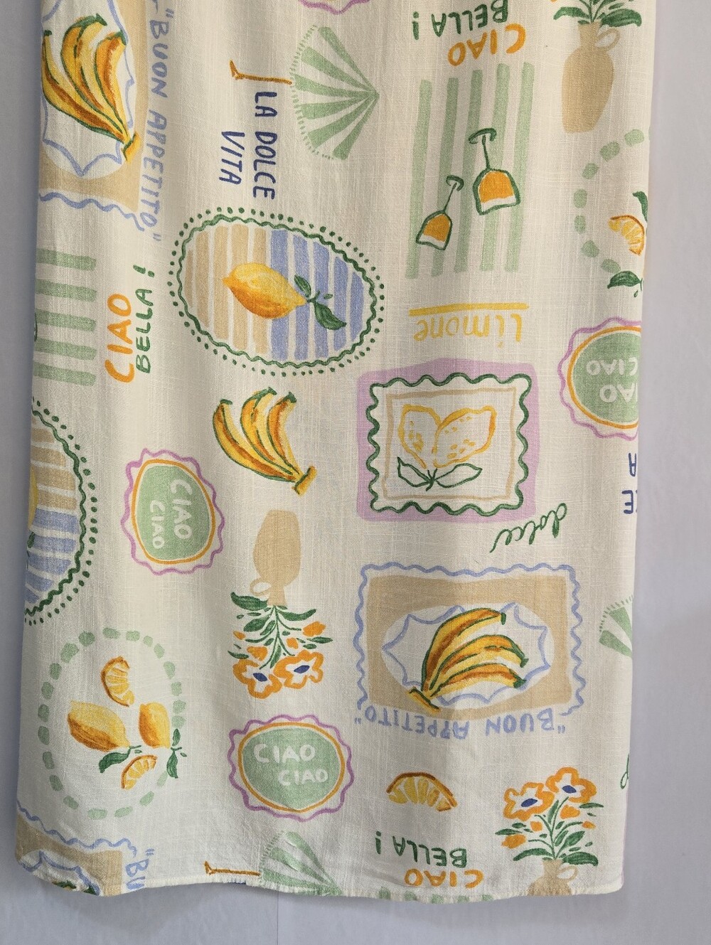 PAPER HEART Strapless Travel Print Print Slip Dress Size XL Linen Blend - Picture 6 of 13